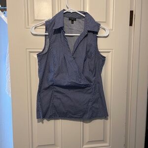 Talbots polka dot sleeveless blouse